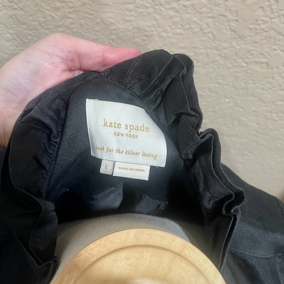 Kate Spade Black Shift Dress Ruffle Collar with Silk Cotton Pockets - Picture 4 of 4